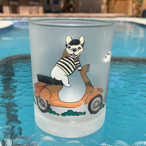 New Frosted French Bulldog Drinking Glass in Paris - Picture 4 of 8